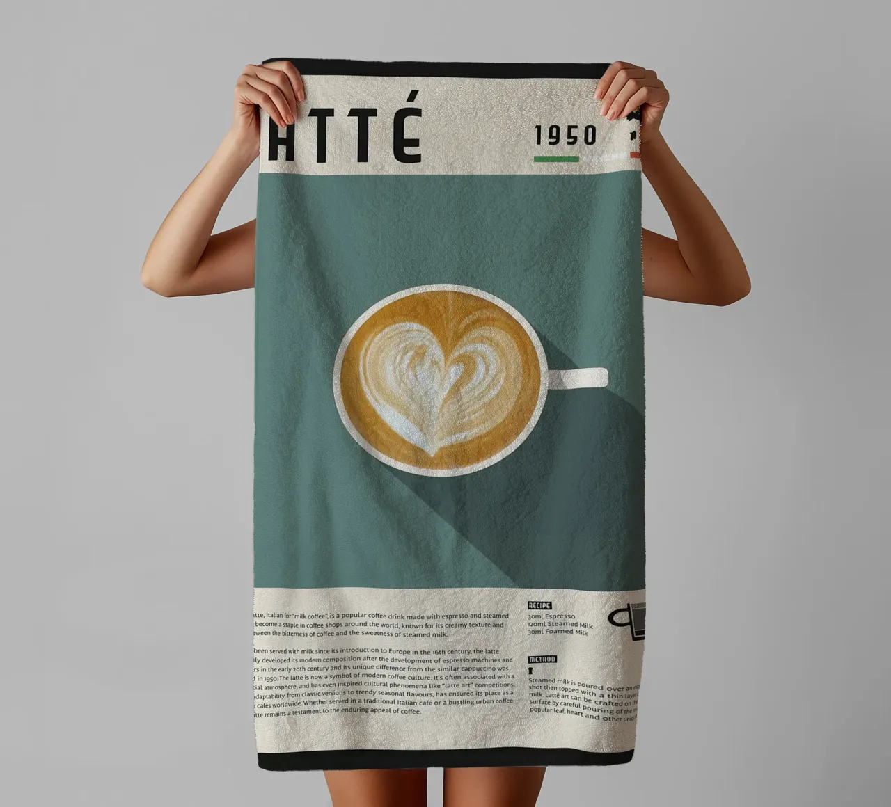 Poster Caffè Latte asciugamano da bagno da stewar
