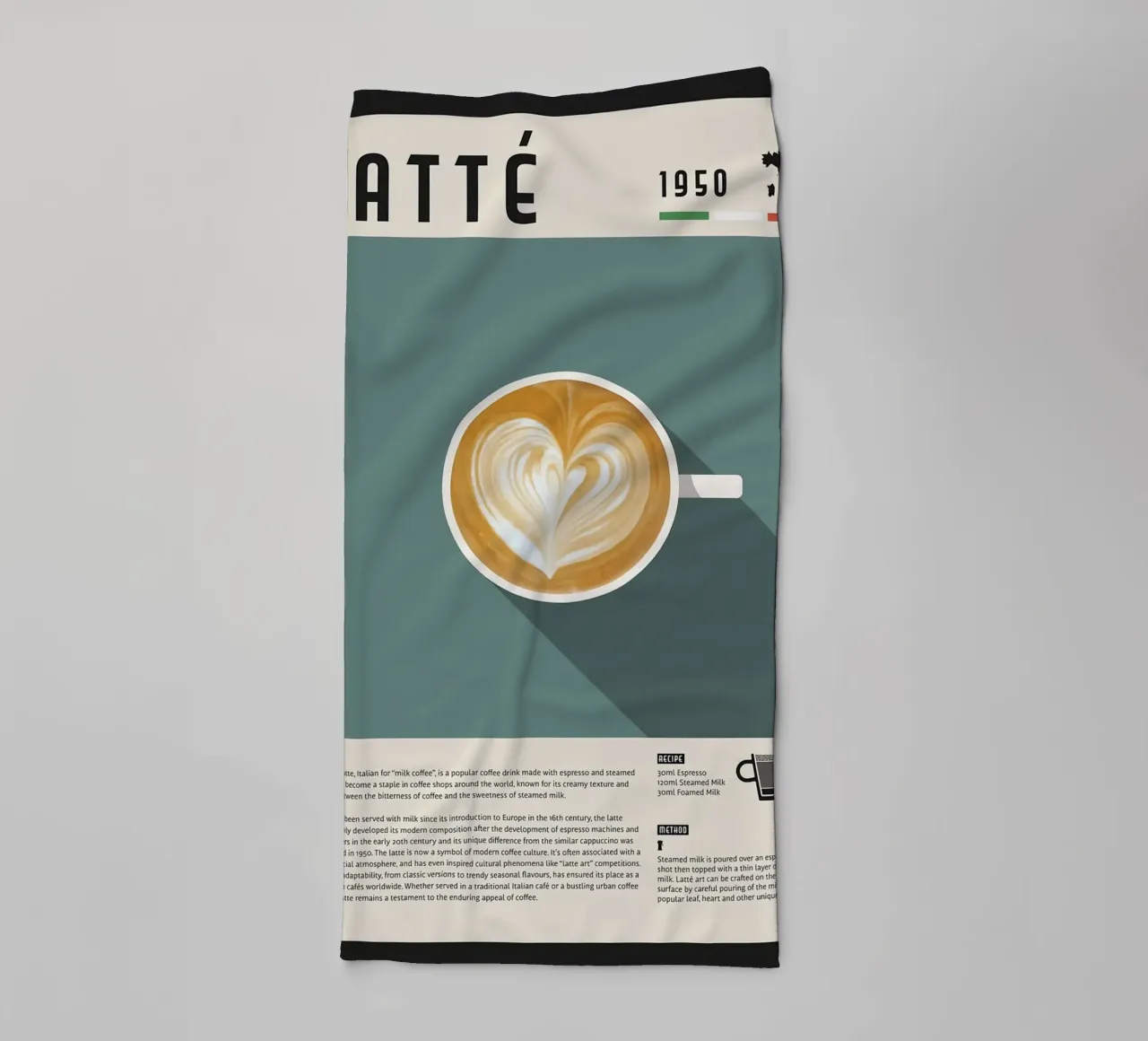 Poster Caffè Latte asciugamano da bagno da stewar