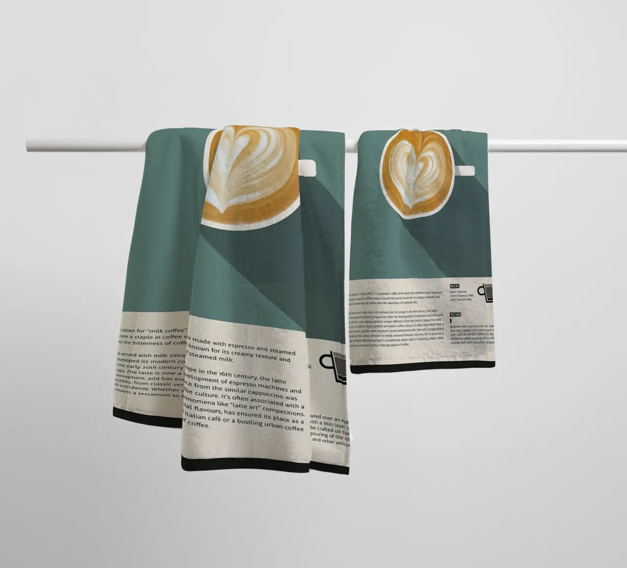 Poster Caffè Latte asciugamano da bagno da stewar