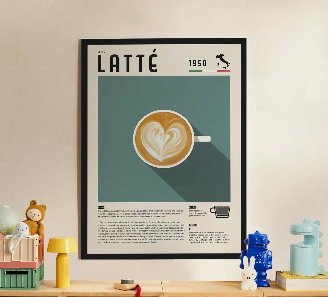 Poster Caffè Latte plexiglass da stewar