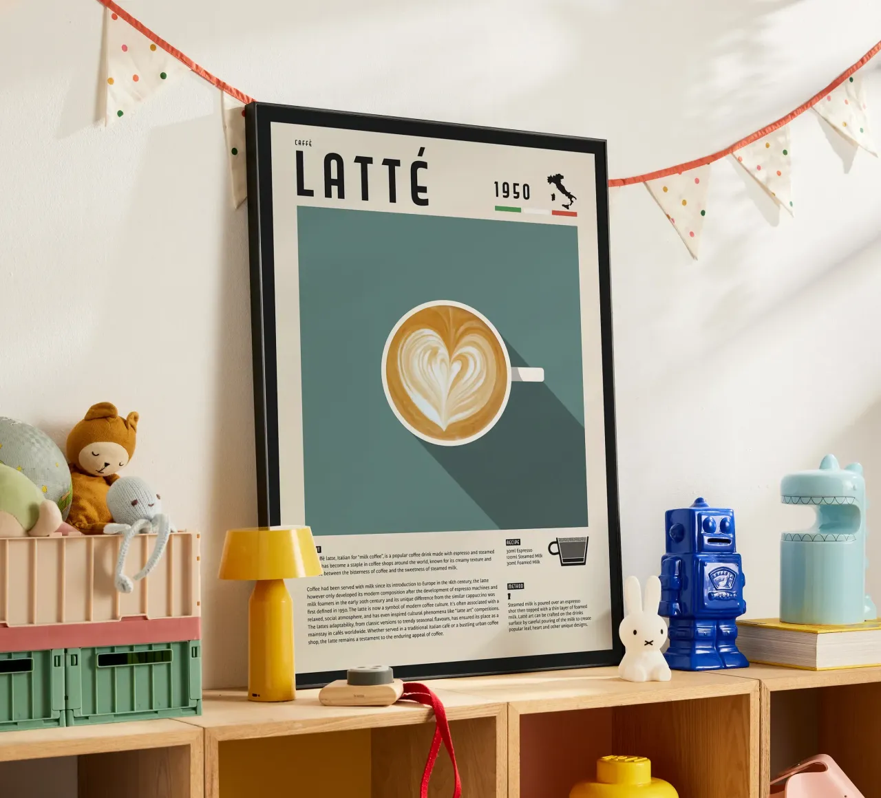 Poster Caffè Latte alluminio dibond da stewar