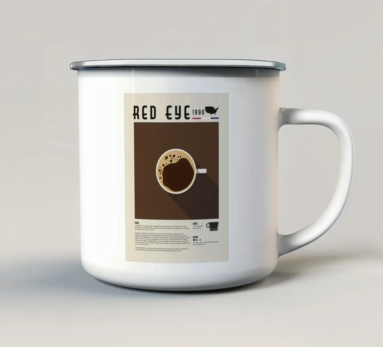 Poster del caffè Red Eye tazza in smalto da stewar