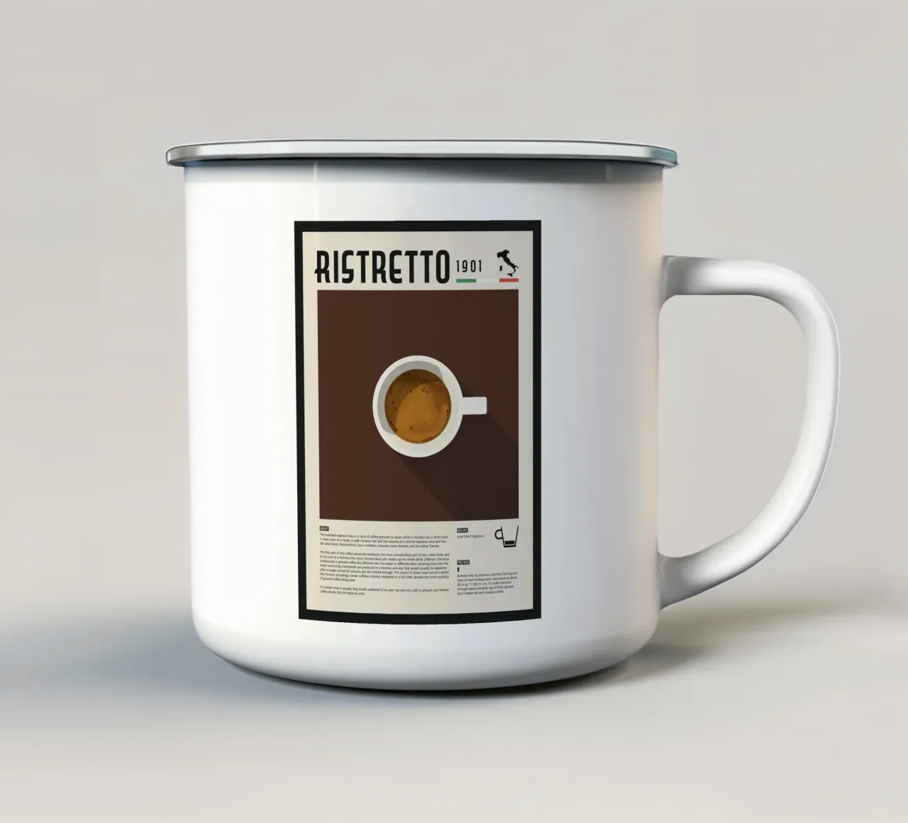Ristretto Coffee Poster tazza in smalto da stewar
