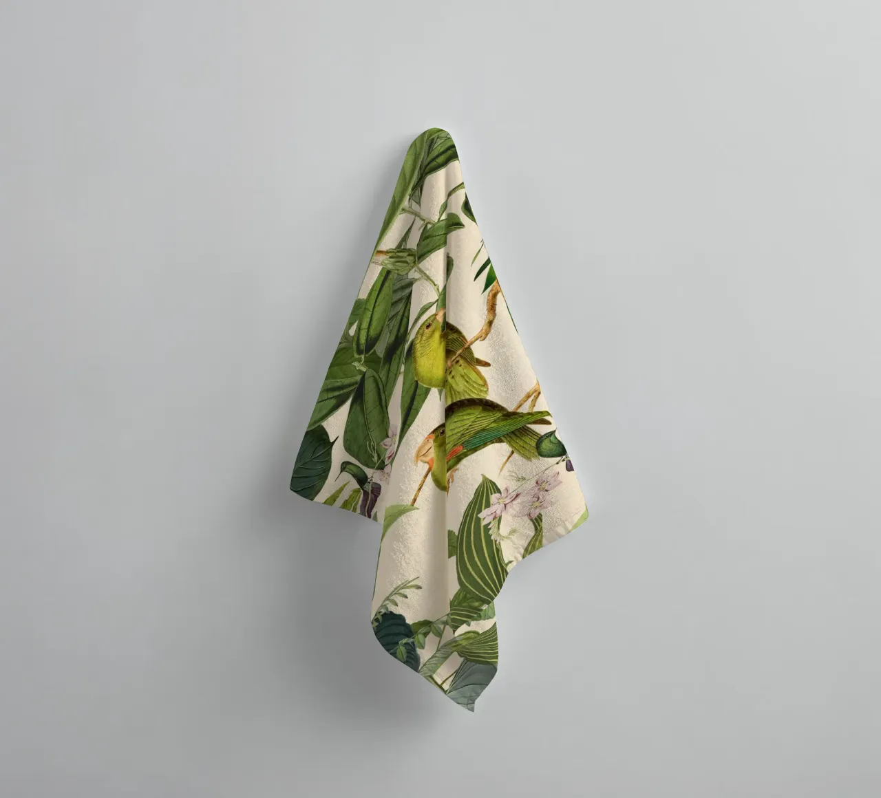 Tropical Jungle Parakeets towel by Andrea Haase Vintage World