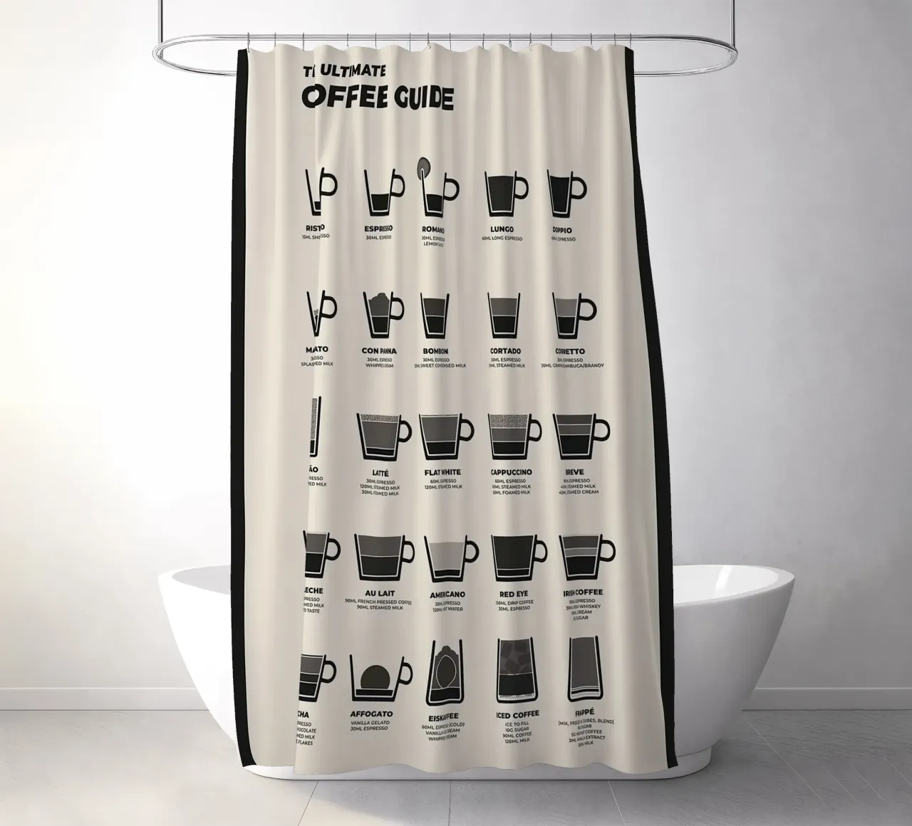 Der ultimative Kaffeeführer Duschvorhang von stewar