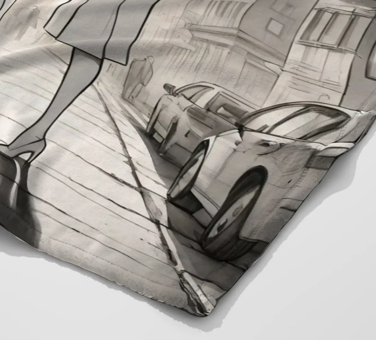 Due amici si tengono per mano in una strada della città coperta in pile da DesignDoodle