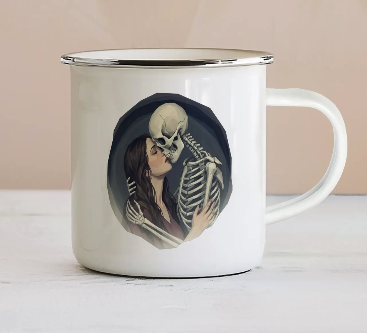 Il bacio della morte Lowpoly tazza in smalto da Low Profile