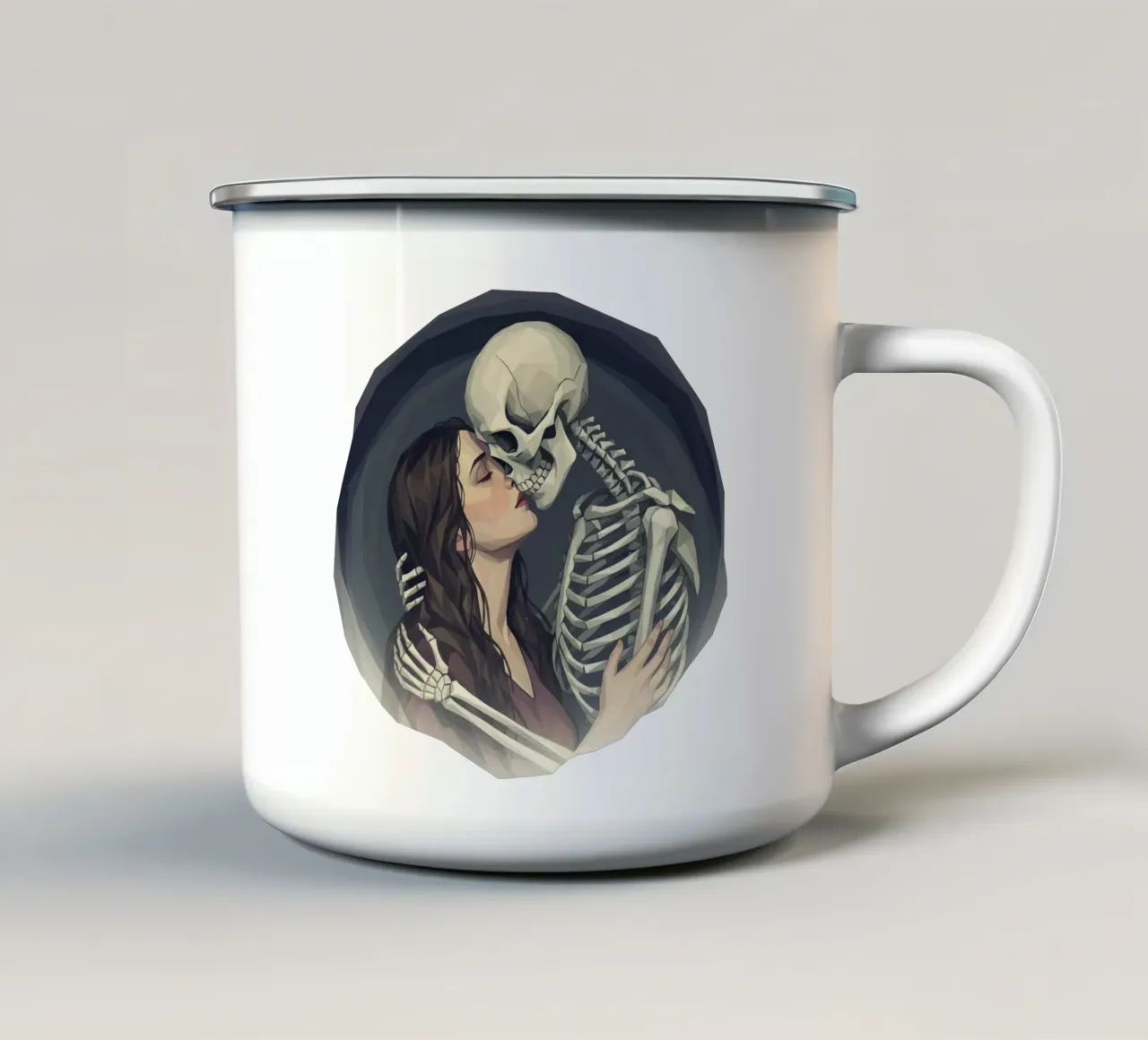 Il bacio della morte Lowpoly tazza in smalto da Low Profile
