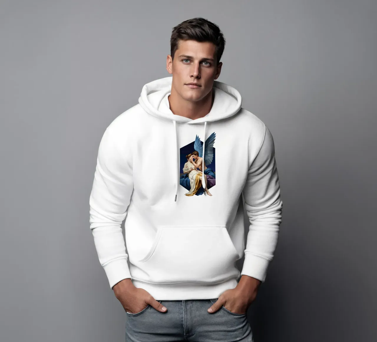 Amore e Psiche Lowpoly felpa con cappuccio da Low Profile