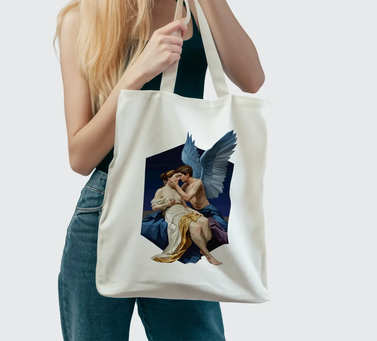 Amore e Psiche Lowpoly borsa in juta da Low Profile