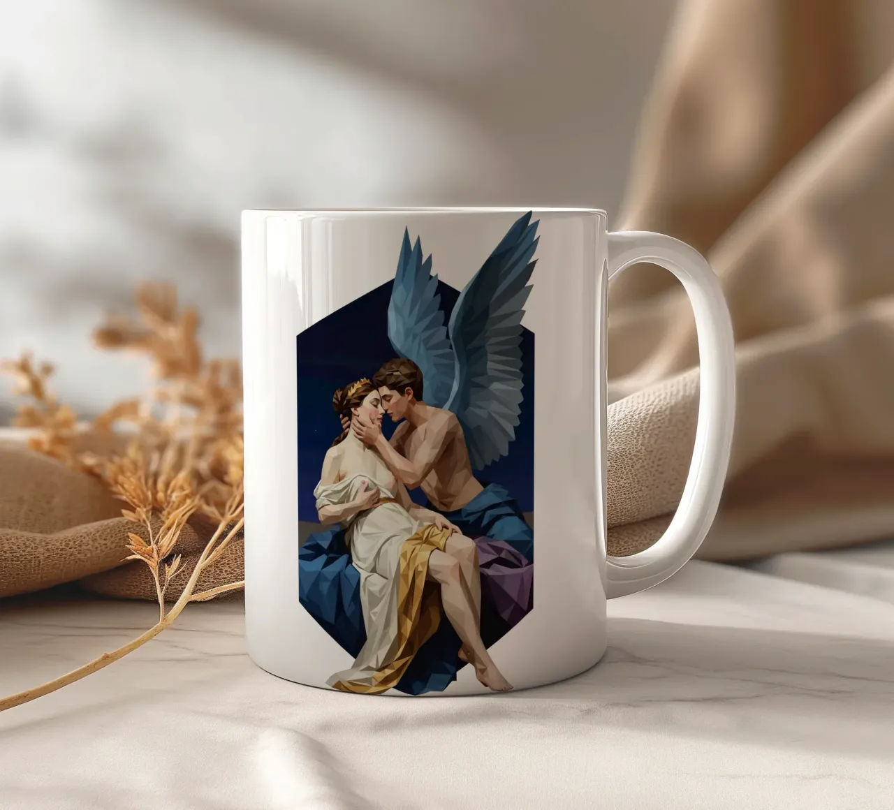 Amore e Psiche Lowpoly tazza in ceramica da Low Profile