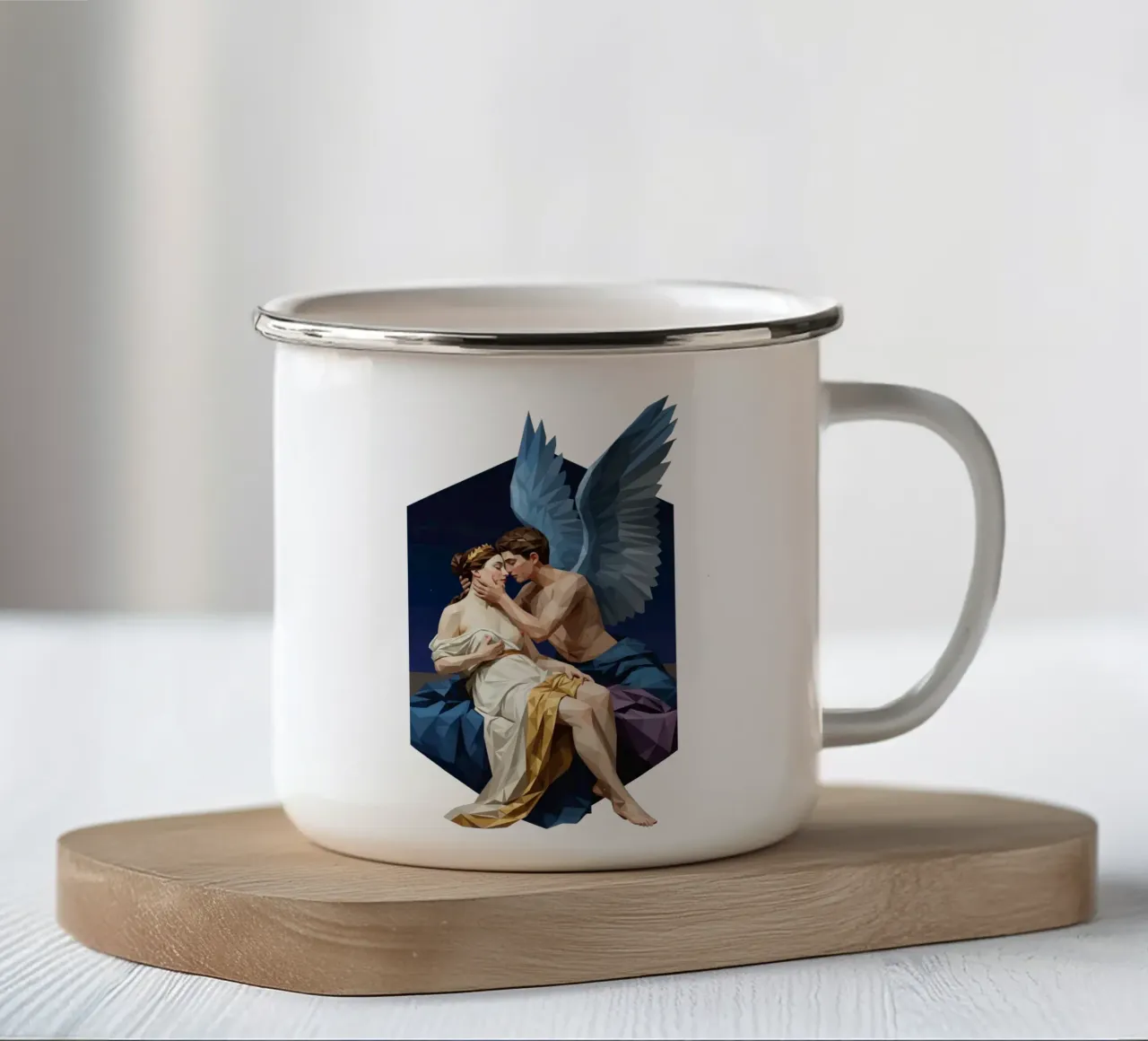 Amore e Psiche Lowpoly tazza in smalto da Low Profile