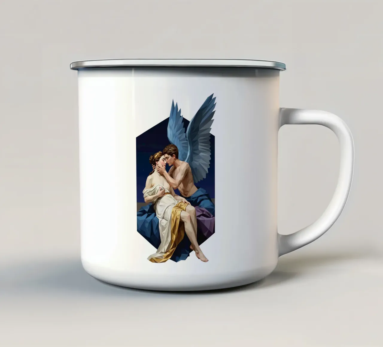 Amore e Psiche Lowpoly tazza in smalto da Low Profile