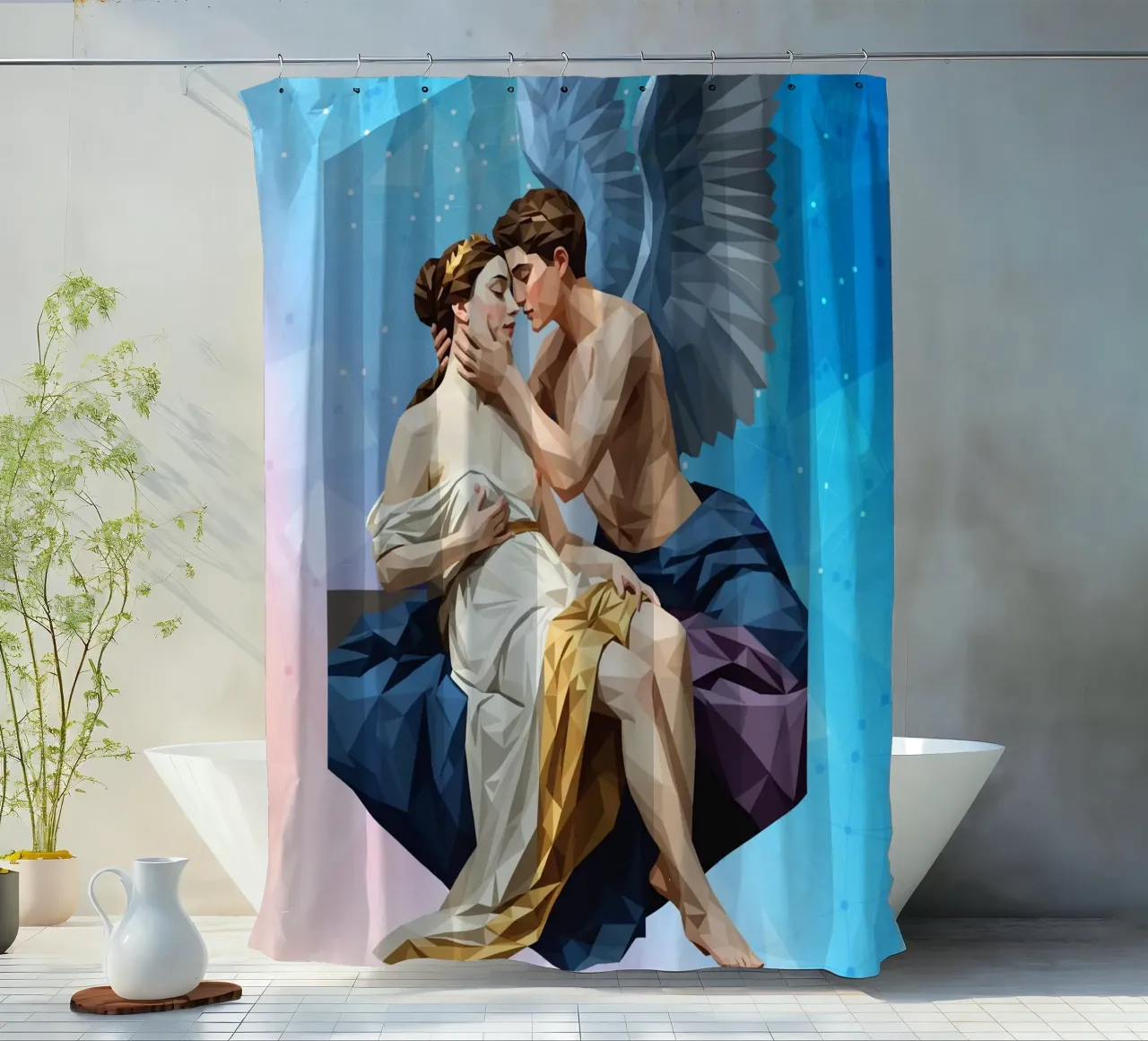 Amore e Psiche Lowpoly tenda da doccia da Low Profile