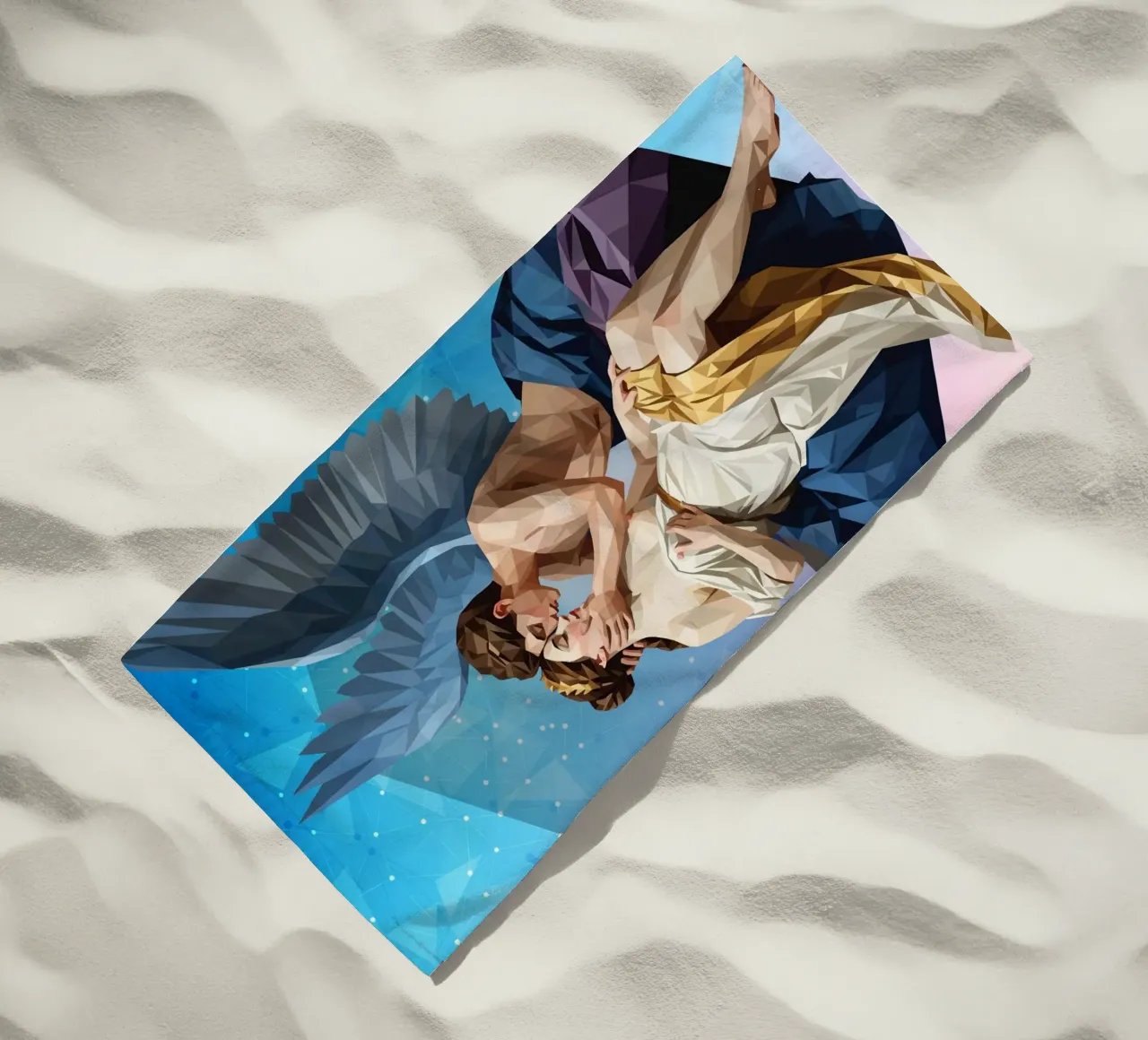 Amore e Psiche Lowpoly telo mare da Low Profile