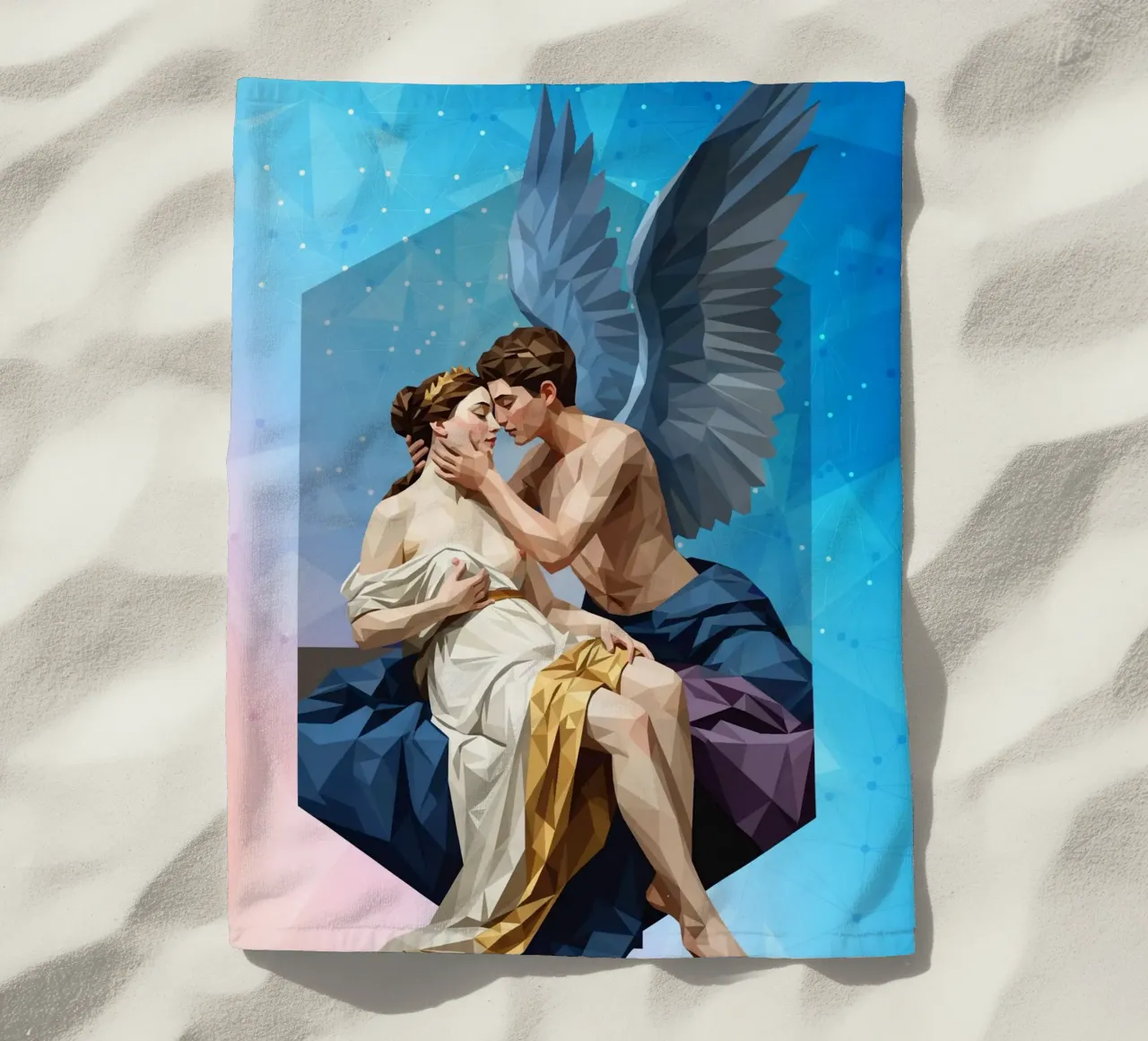 Amore e Psiche Lowpoly telo mare da Low Profile