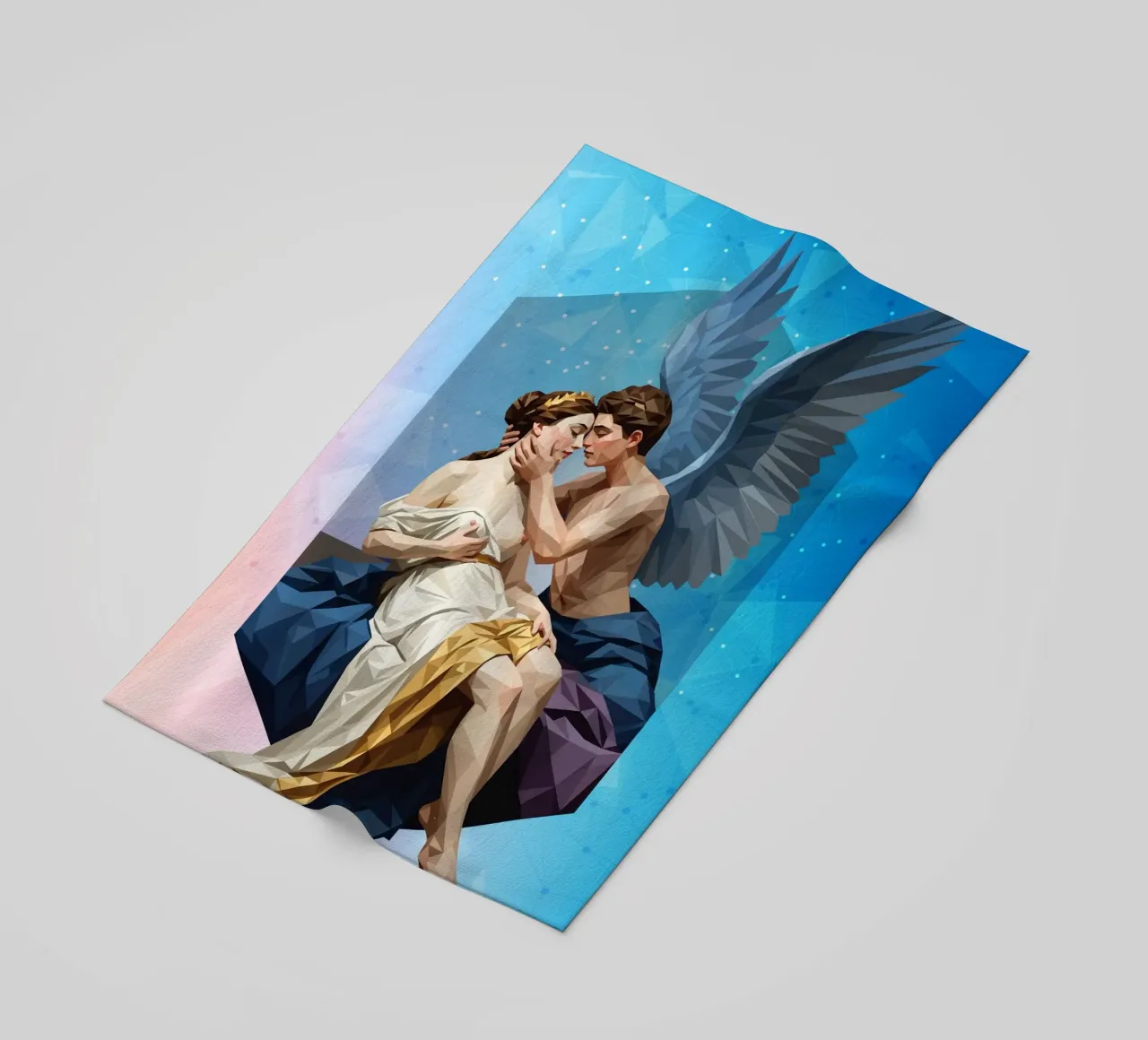 Amore e Psiche Lowpoly telo mare da Low Profile