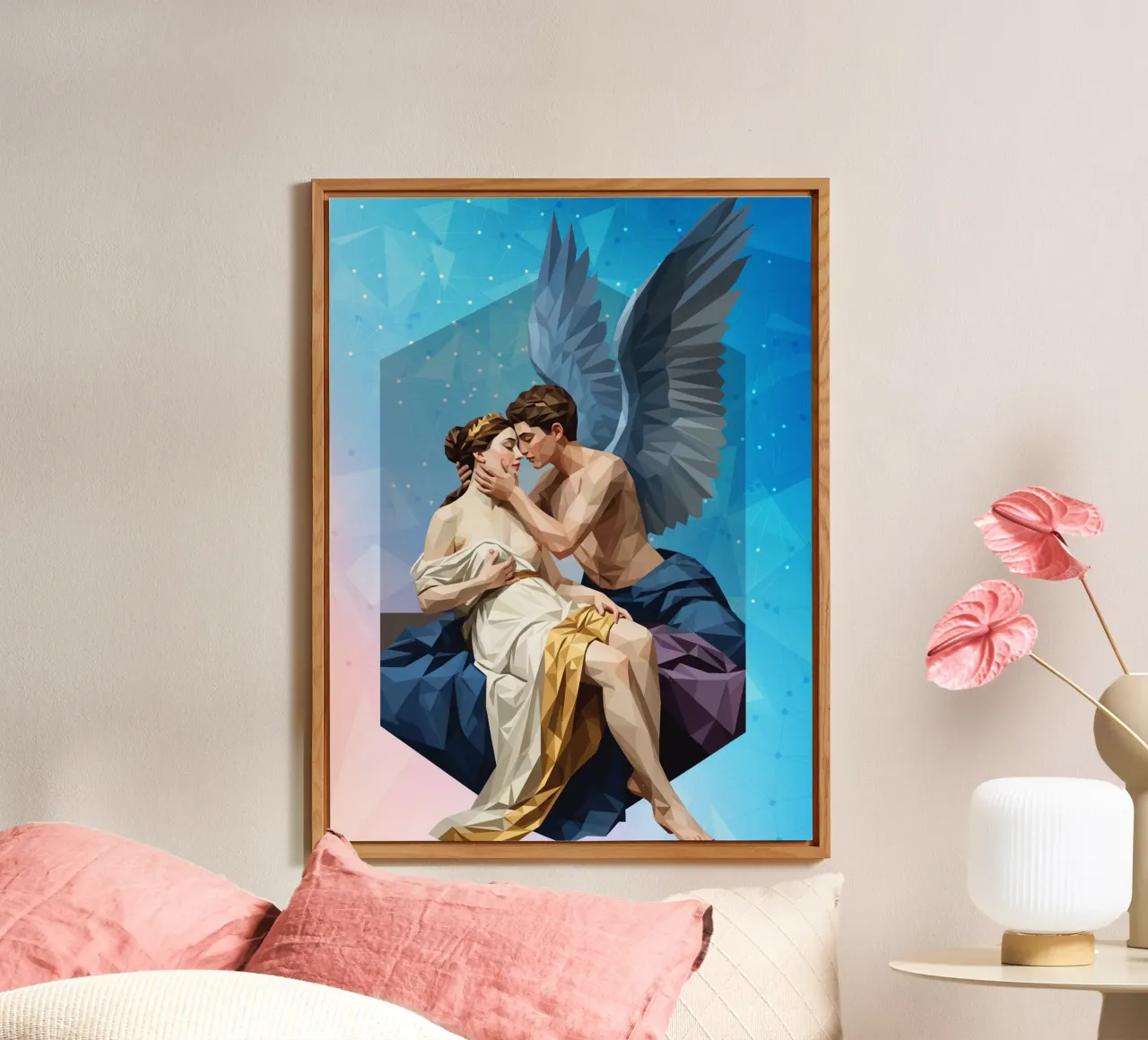Amore e Psiche Lowpoly alluminio dibond da Low Profile