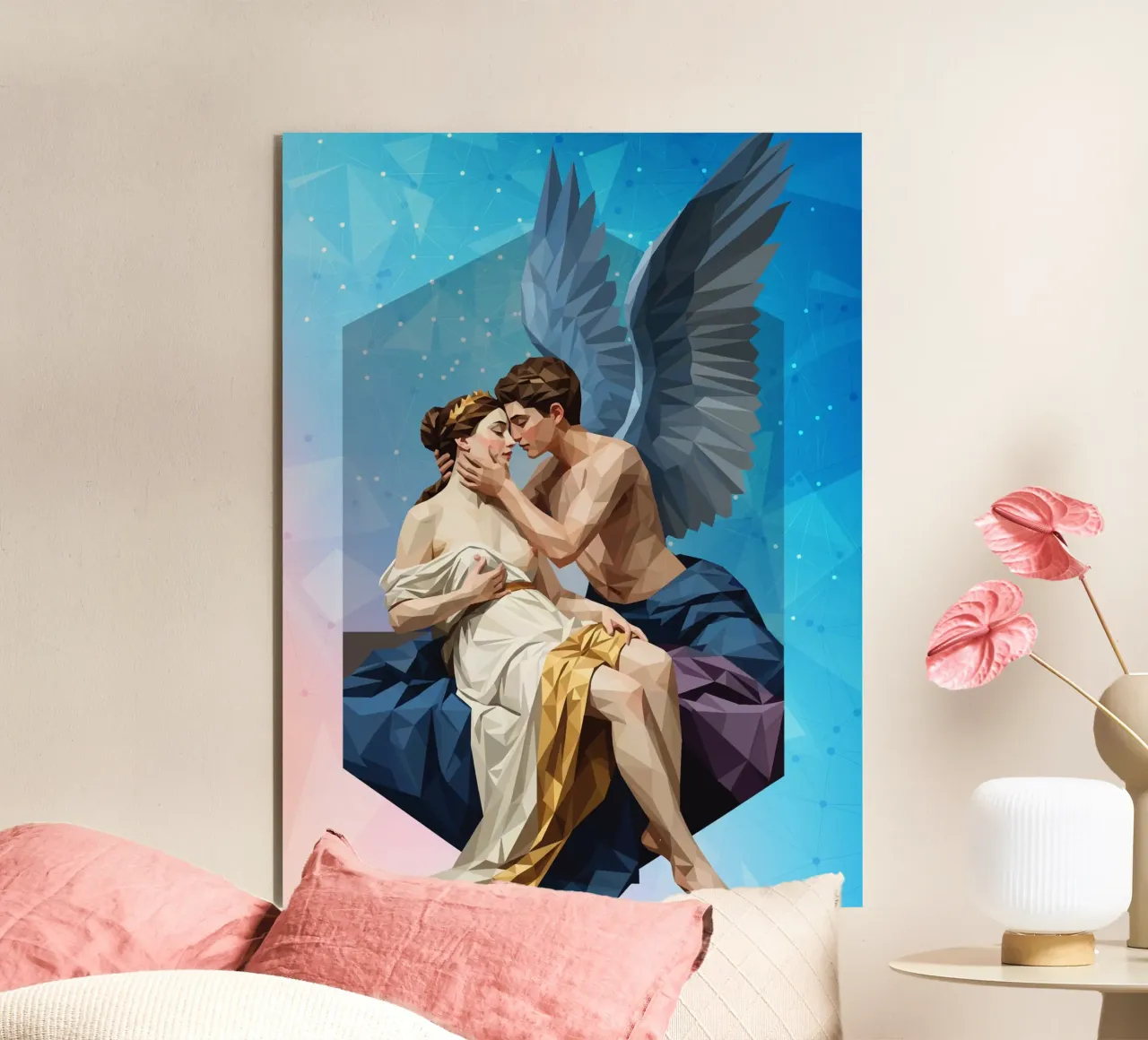 Amore e Psiche Lowpoly alluminio dibond da Low Profile