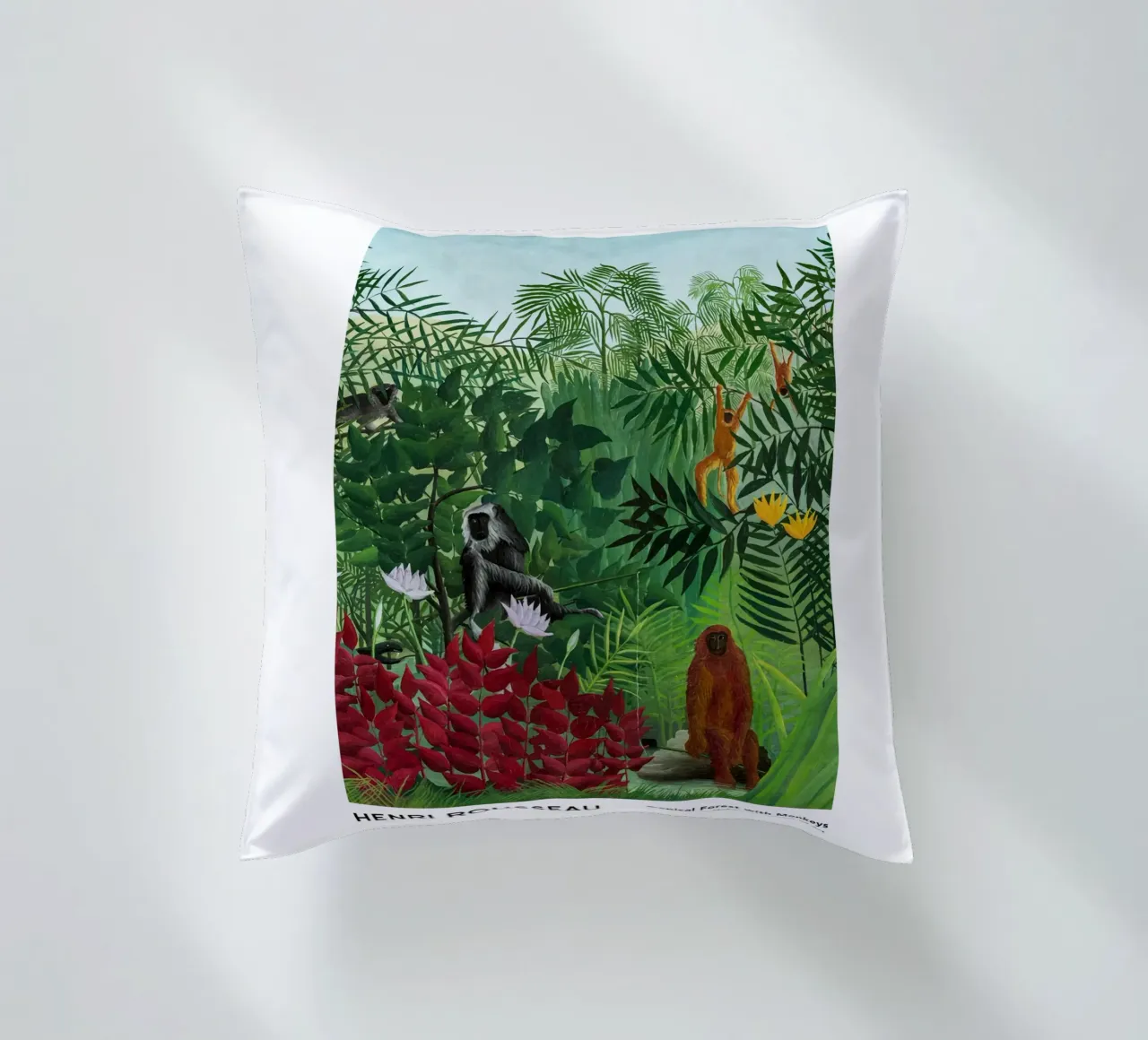 Foresta tropicale con scimmie 1910 cuscino da Anke Gottlieg