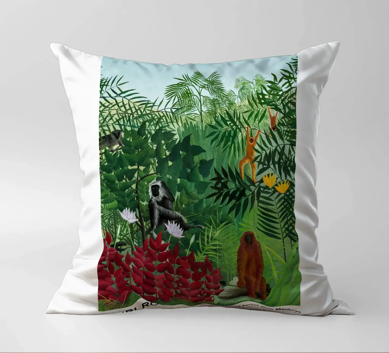 Foresta tropicale con scimmie 1910 cuscino da Anke Gottlieg