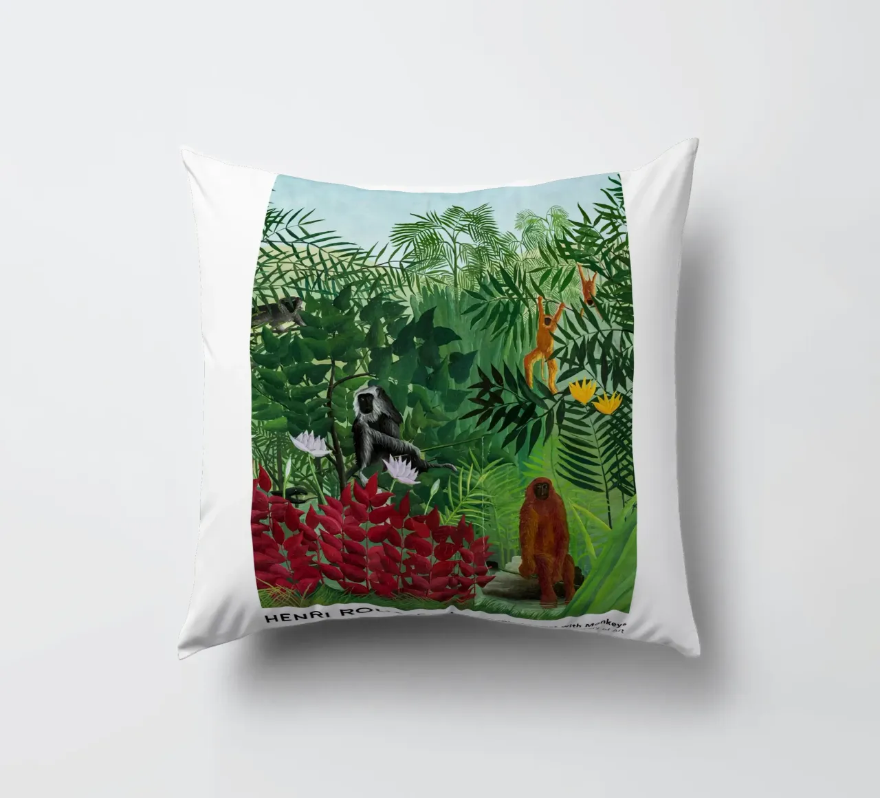 Foresta tropicale con scimmie 1910 cuscino da Anke Gottlieg