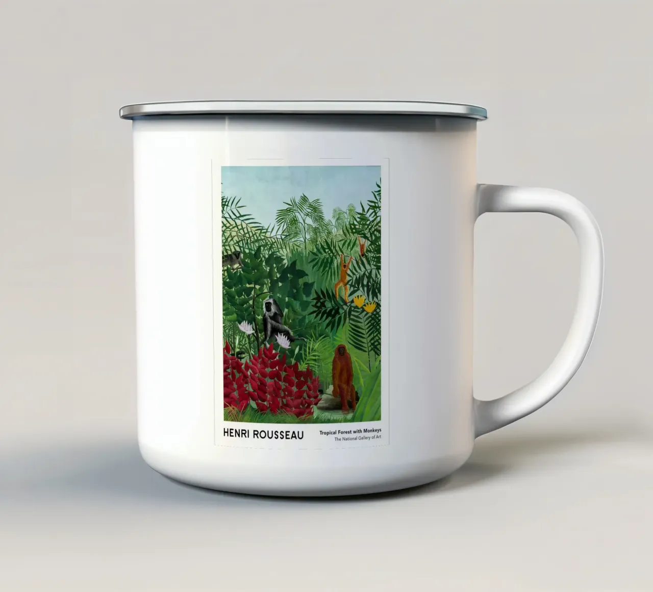 Foresta tropicale con scimmie 1910 tazza in smalto da Anke Gottlieg