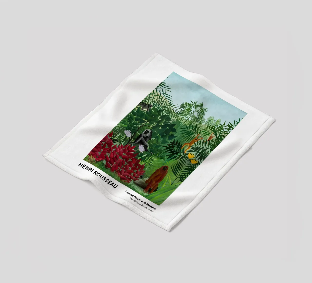 Foresta tropicale con scimmie 1910 coperta in pile da Anke Gottlieg
