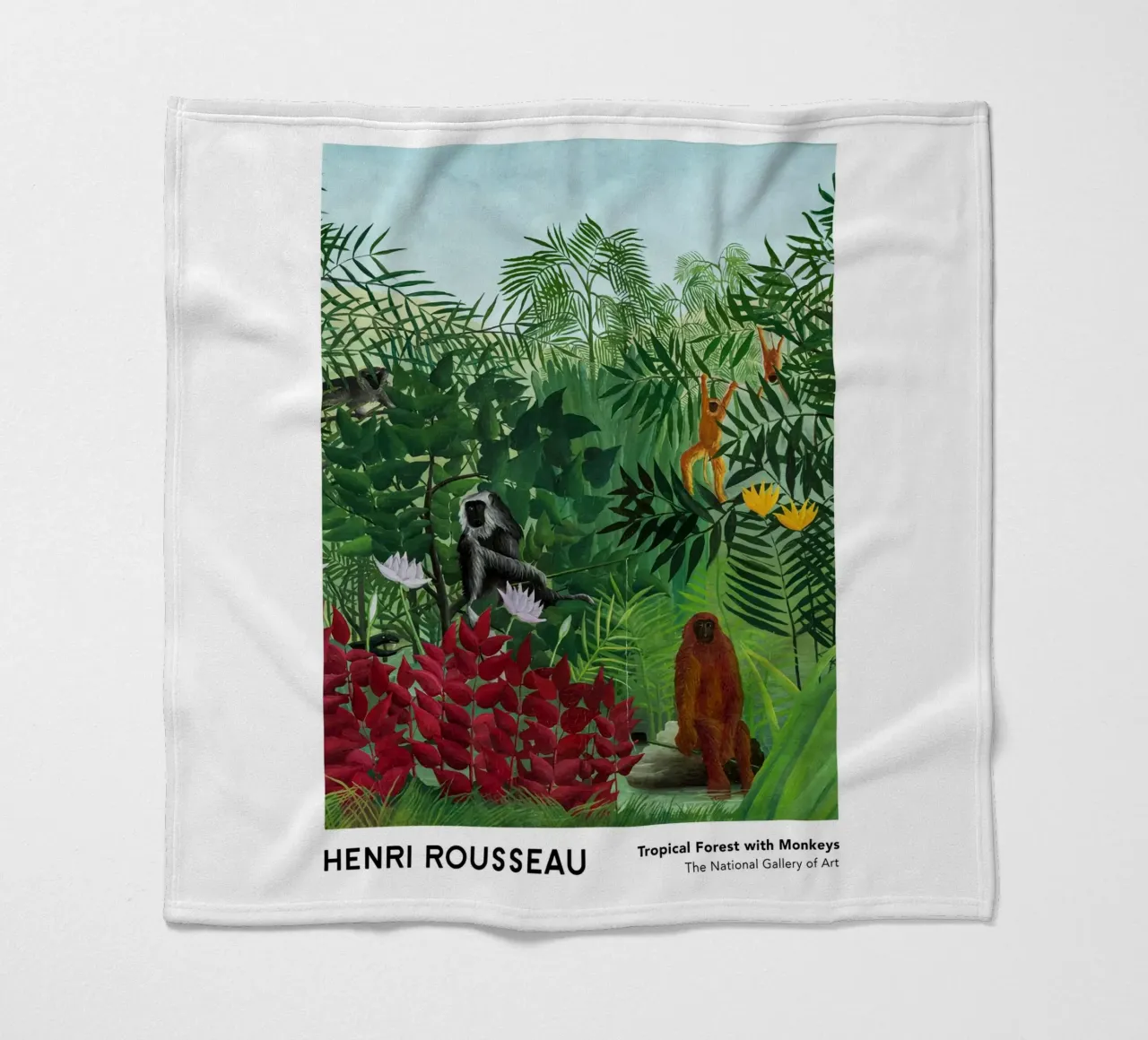Foresta tropicale con scimmie 1910 coperta in pile da Anke Gottlieg