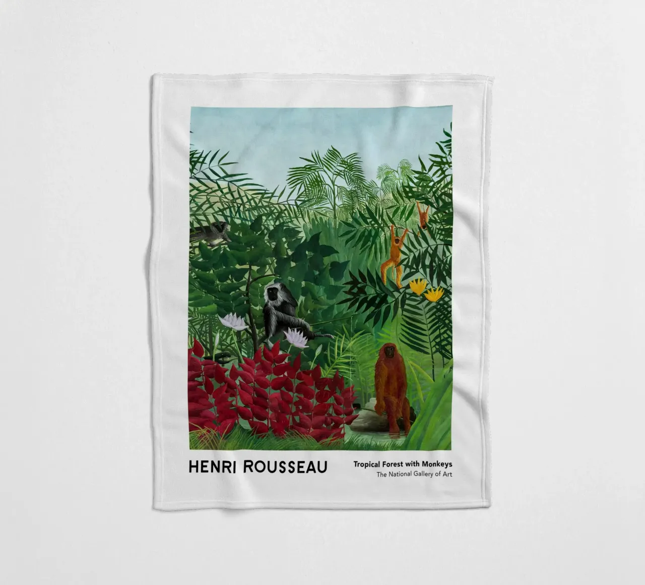 Foresta tropicale con scimmie 1910 coperta in pile da Anke Gottlieg