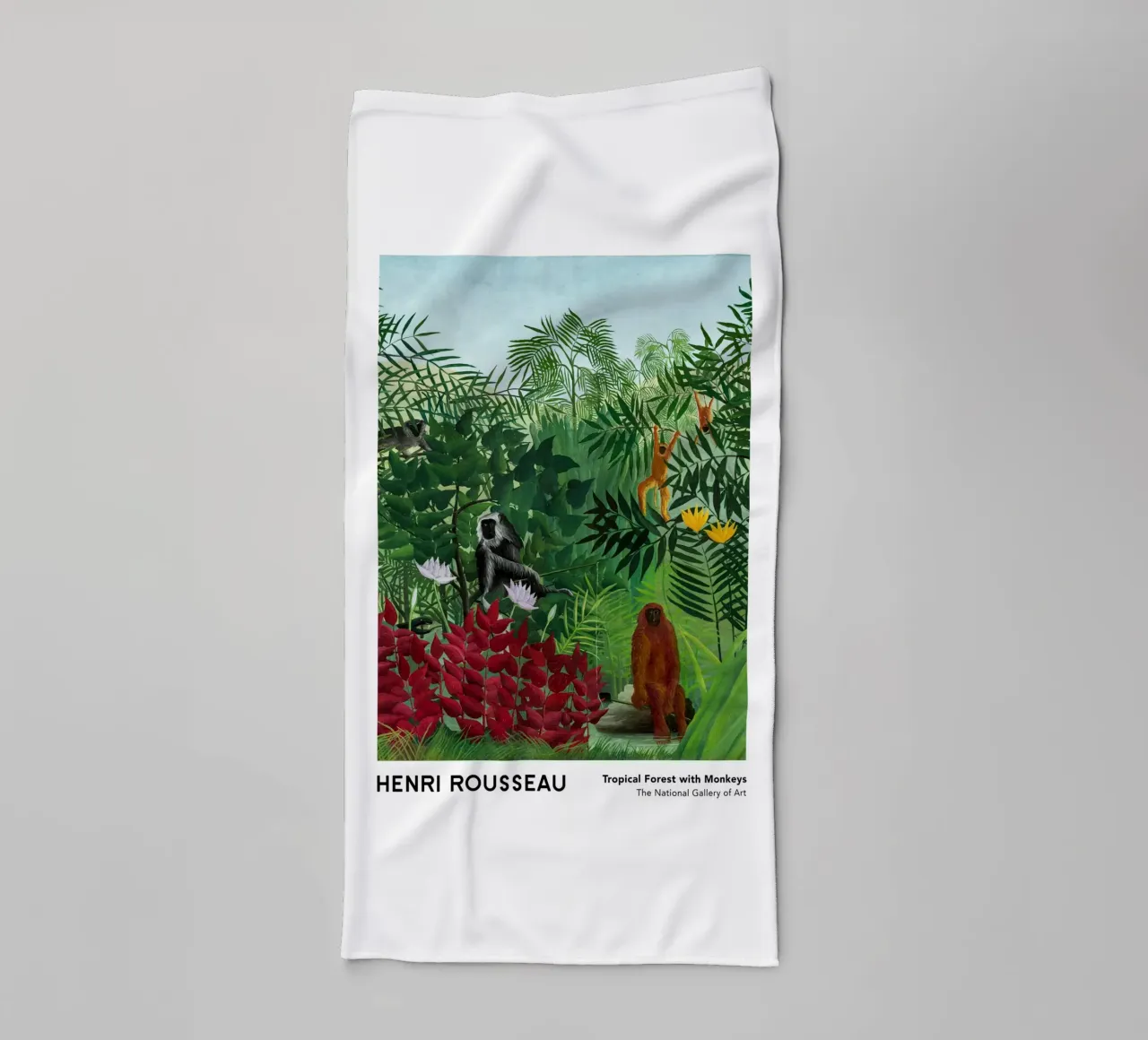 Foresta tropicale con scimmie 1910 asciugamano da bagno da Anke Gottlieg