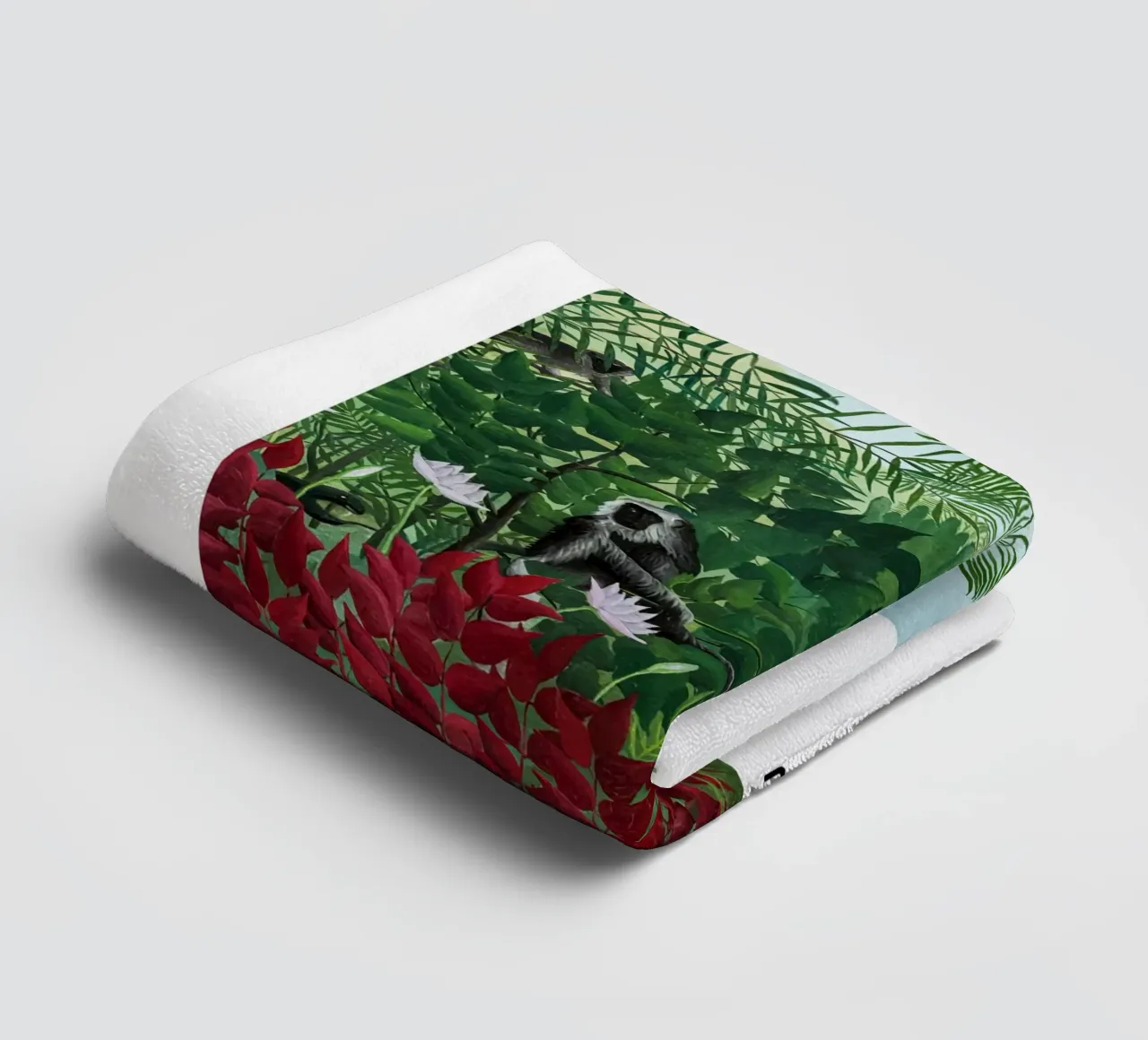 Foresta tropicale con scimmie 1910 asciugamano da bagno da Anke Gottlieg
