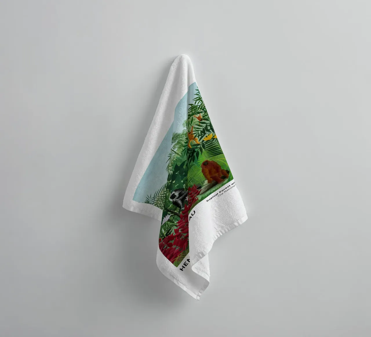 Foresta tropicale con scimmie 1910 asciugamano da bagno da Anke Gottlieg