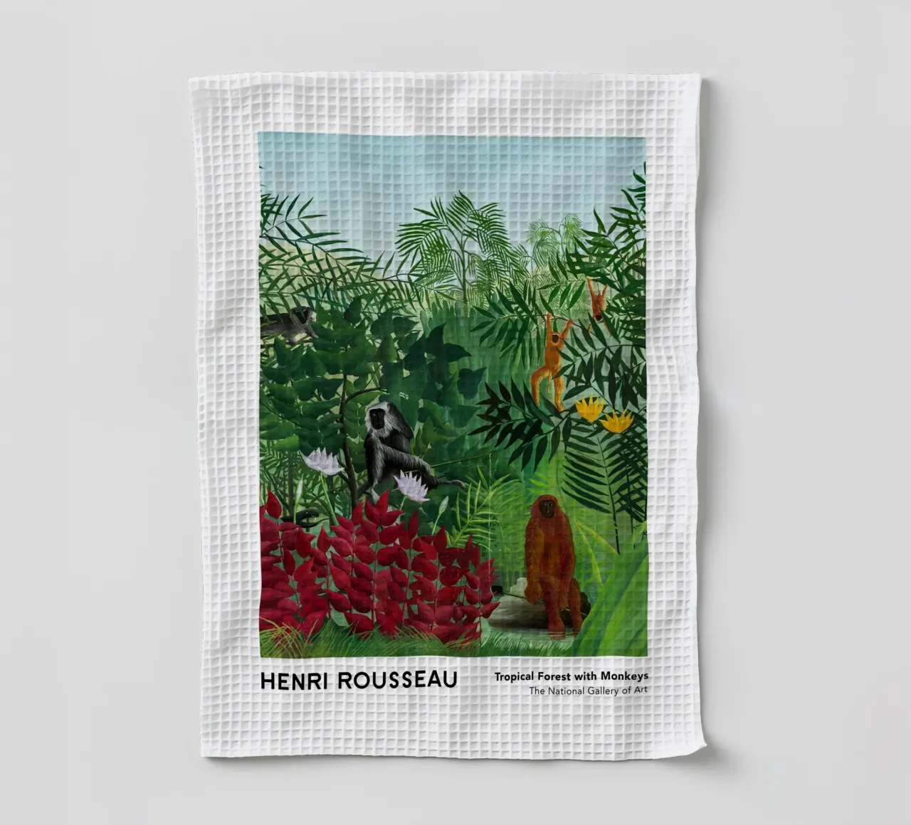 Foresta tropicale con scimmie 1910 canovaccio da cucina da Anke Gottlieg