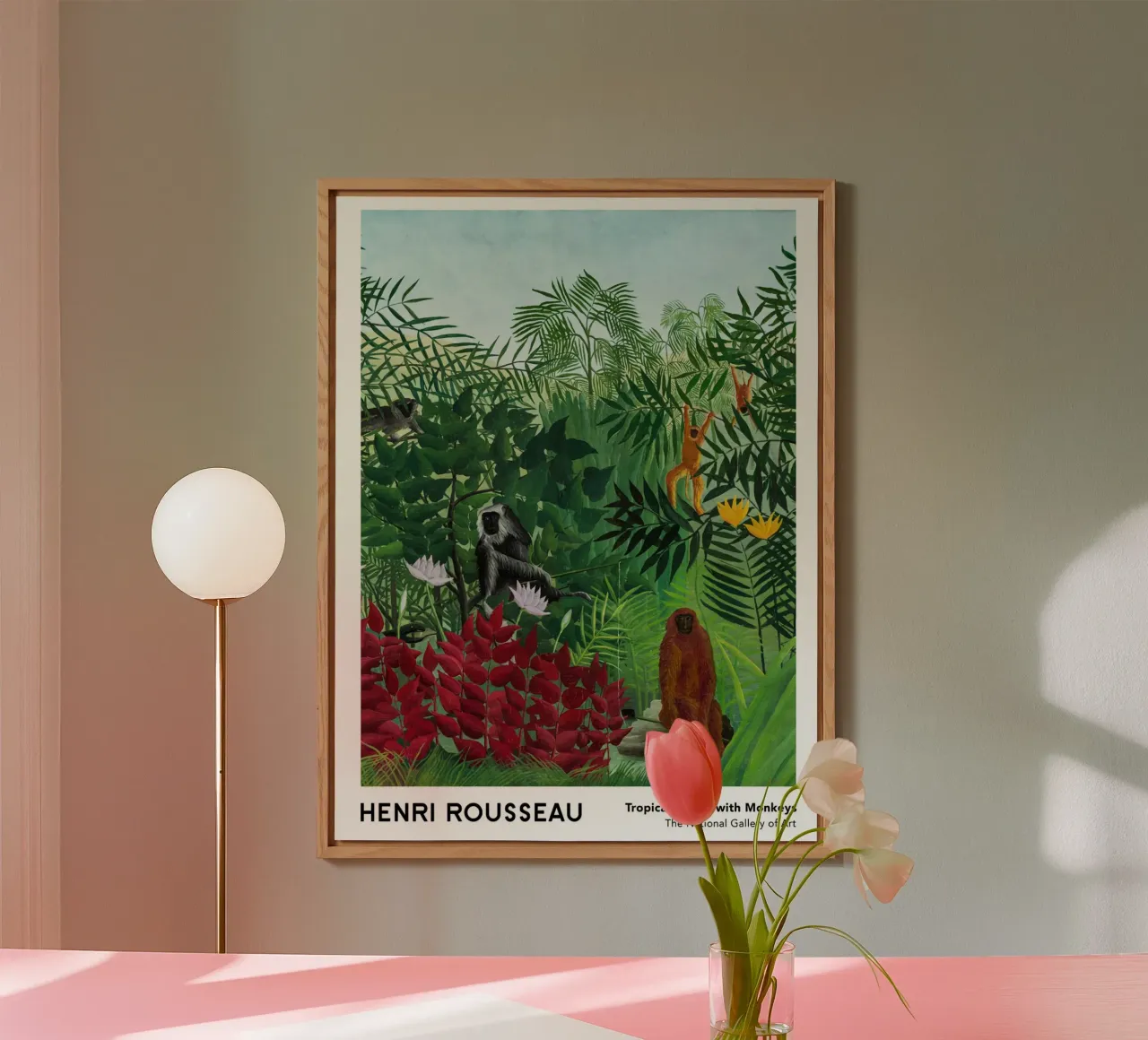 Foresta tropicale con scimmie 1910 alluminio dibond da Anke Gottlieg
