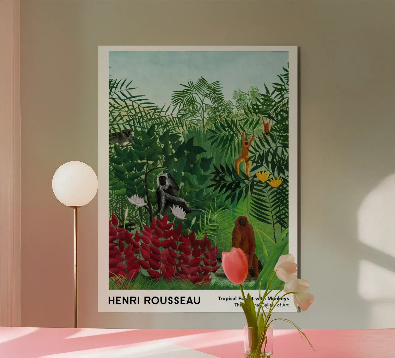 Foresta tropicale con scimmie 1910 alluminio dibond da Anke Gottlieg