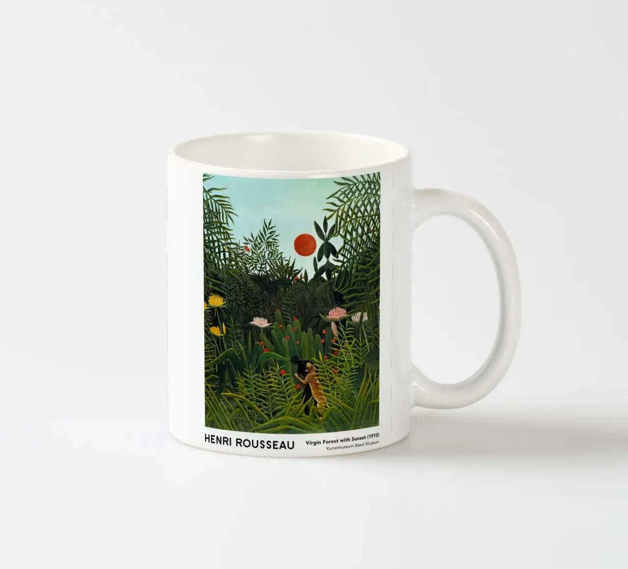 Foresta vergine con tramonto 1910 tazza in ceramica da Anke Gottlieg