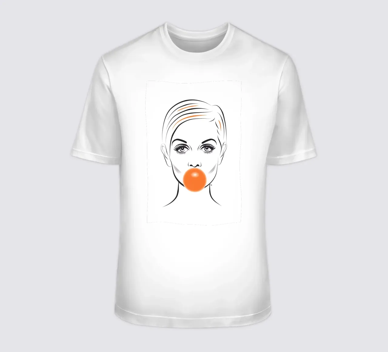 Ritratto di Twiggy modello Bubble Gum t-shirt da Martina