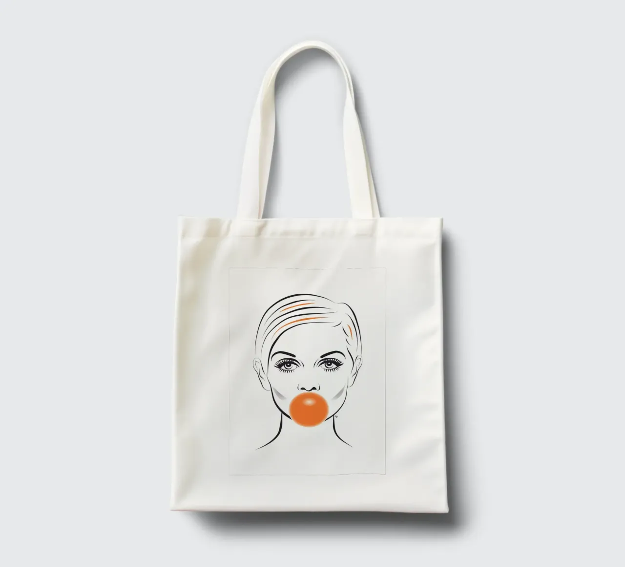 Ritratto di Twiggy modello Bubble Gum borsa in juta da Martina