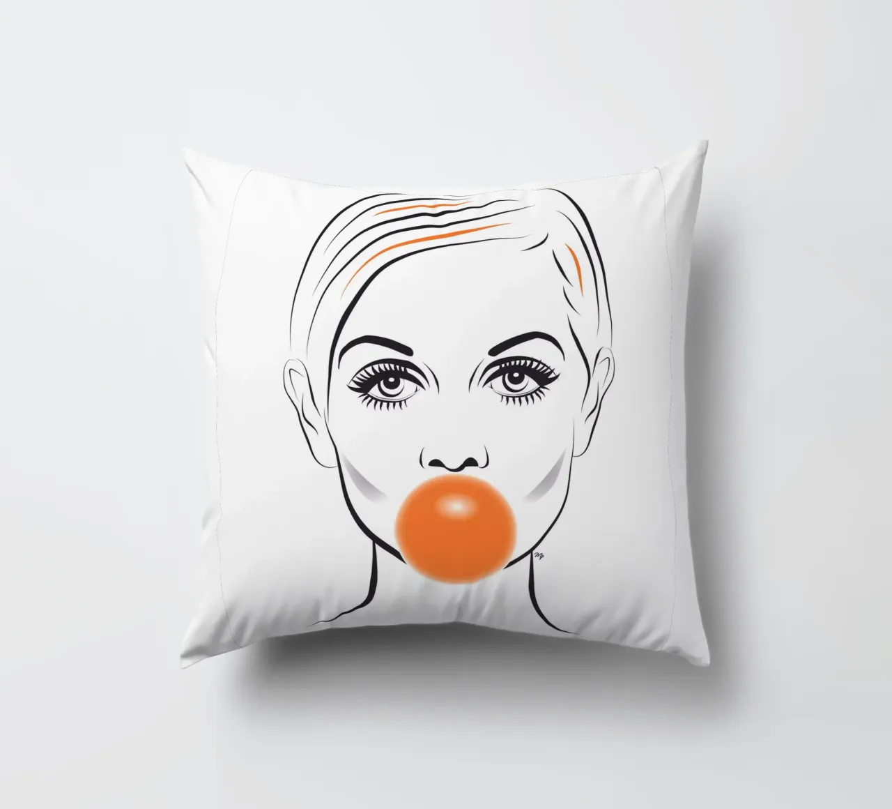 Ritratto di Twiggy modello Bubble Gum cuscino da Martina