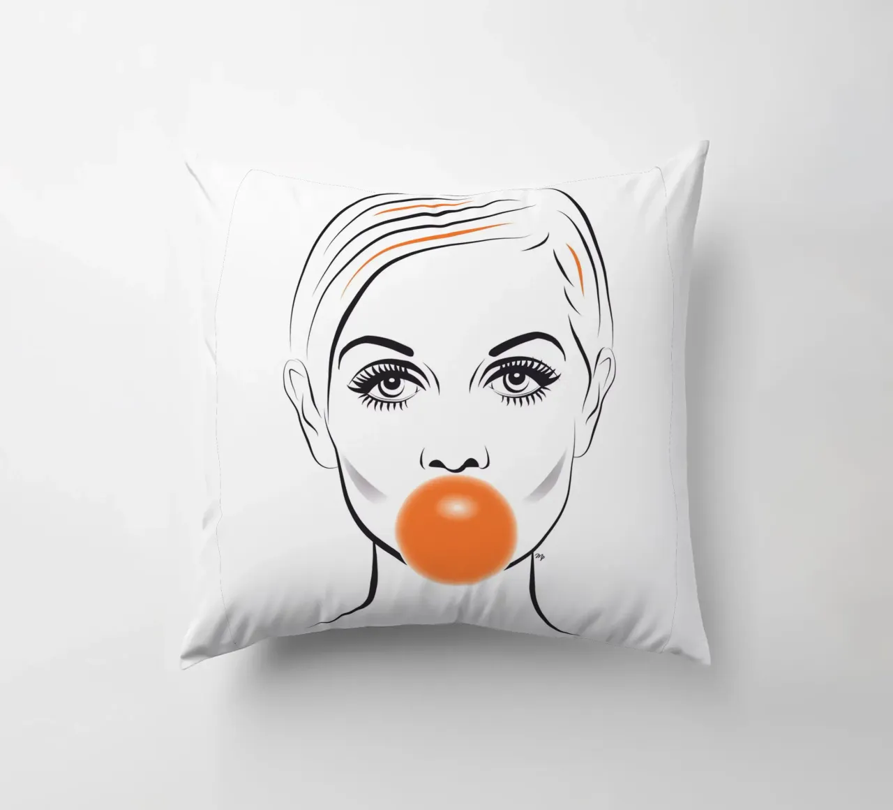 Ritratto di Twiggy modello Bubble Gum cuscino da Martina