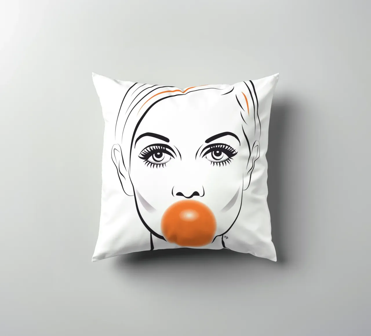 Ritratto di Twiggy modello Bubble Gum cuscino da Martina