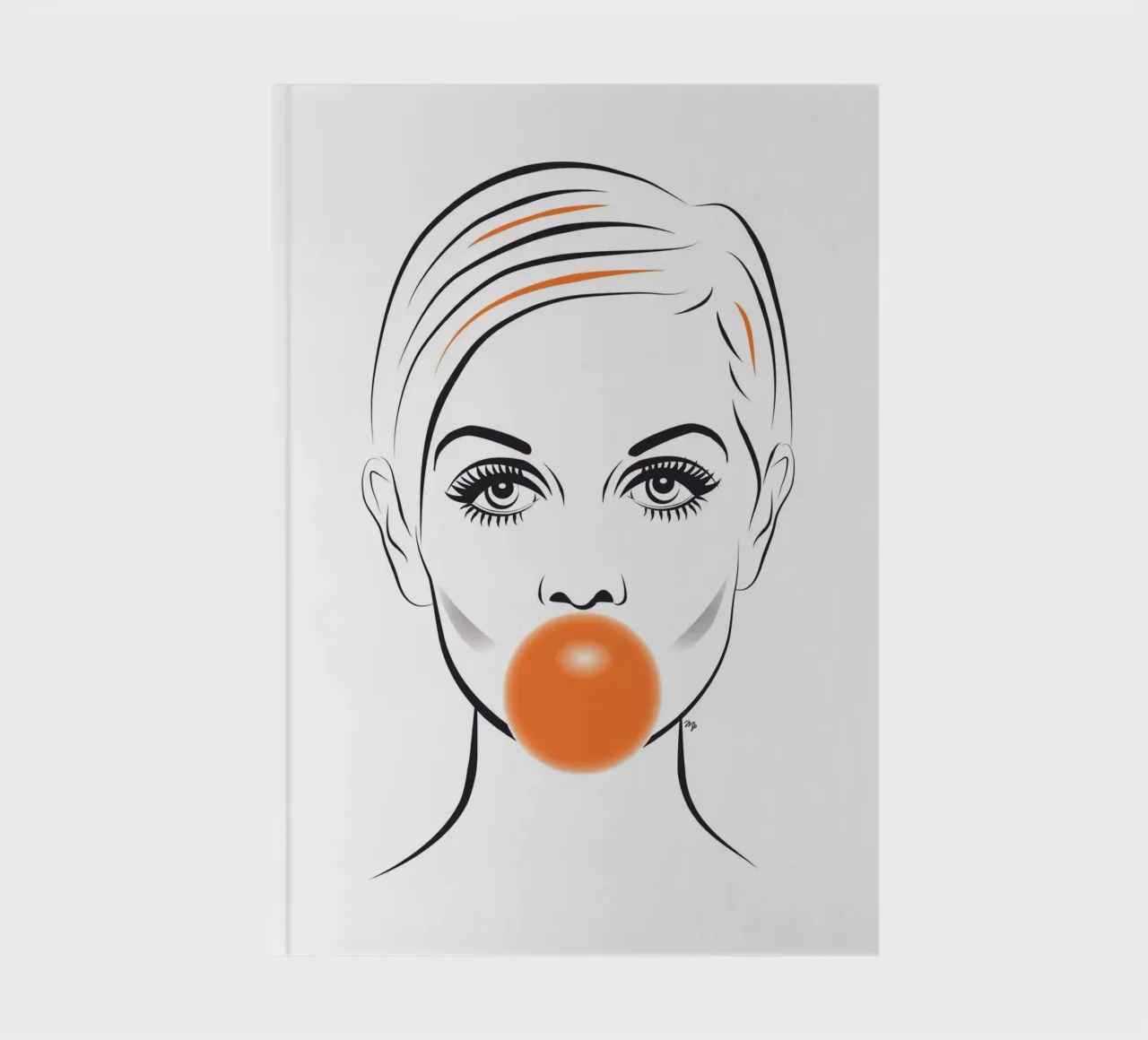 Twiggy model Bubble Gum portrait notebook by Martina