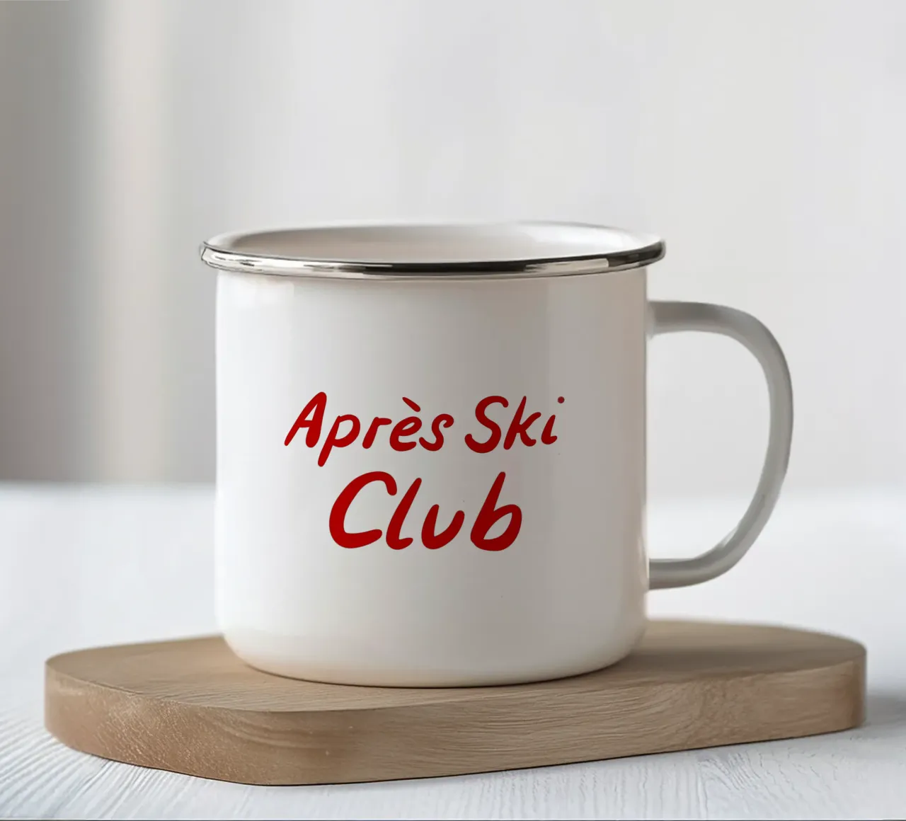 Apres Ski Club Streifen Diagonal tazza in smalto da Sophie Augustin Illustration