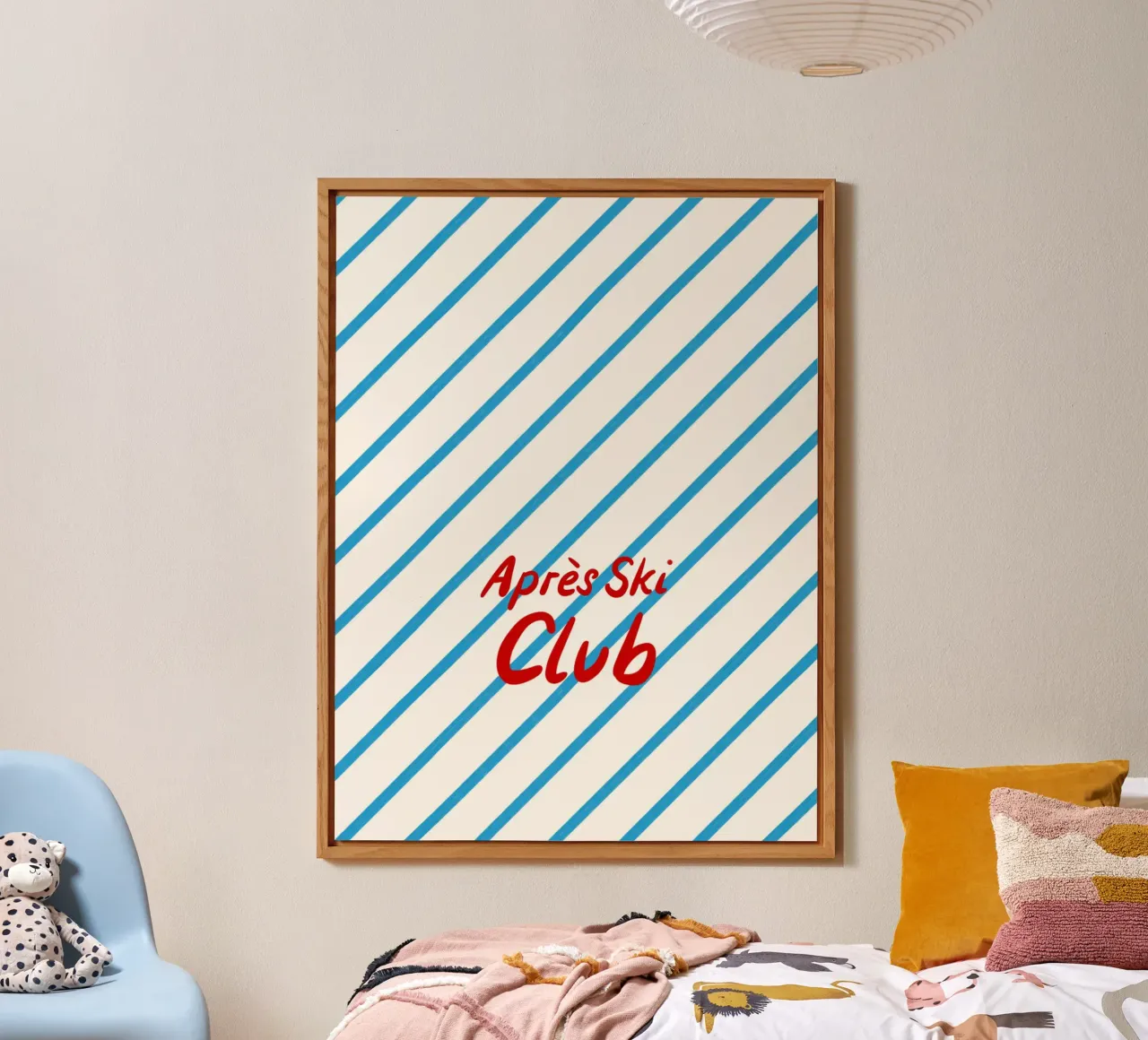 Apres Ski Club Streifen Diagonal alluminio dibond da Sophie Augustin Illustration