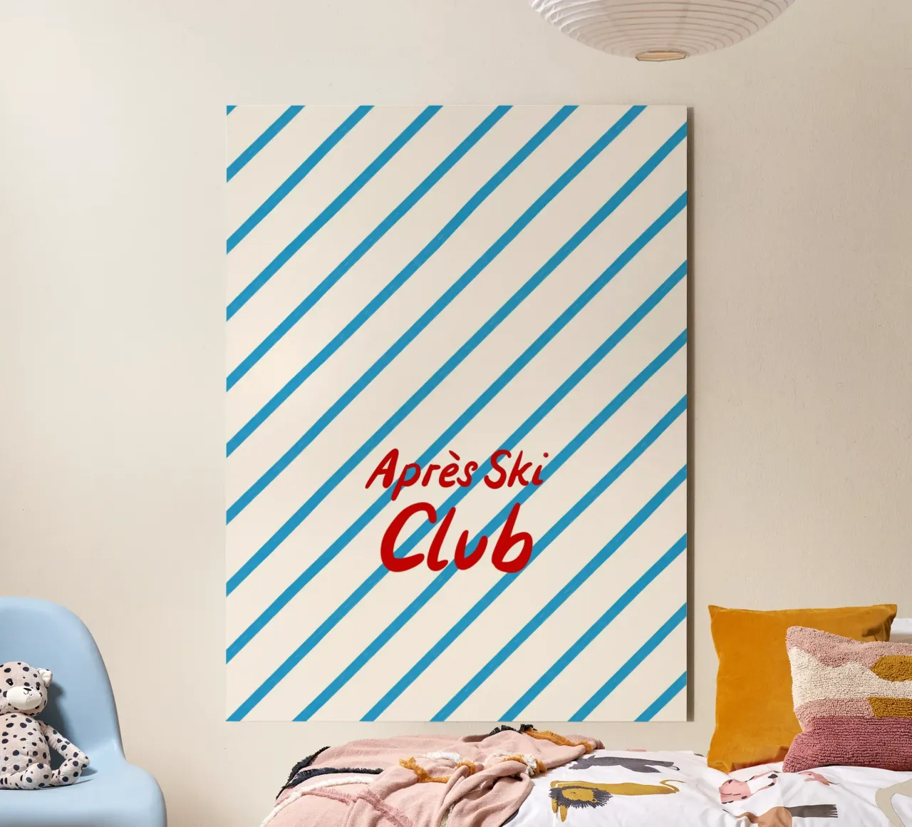 Apres Ski Club Streifen Diagonal alluminio dibond da Sophie Augustin Illustration