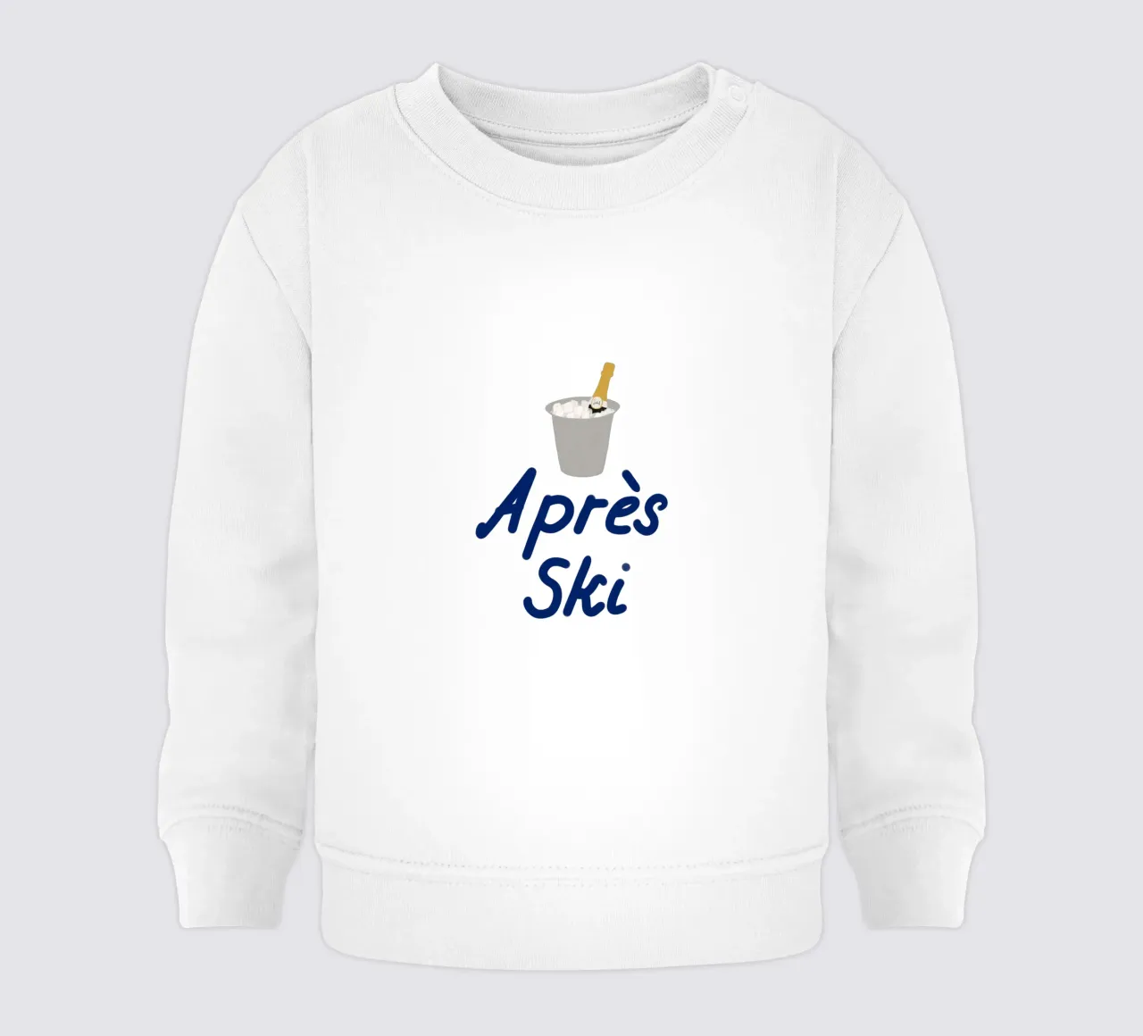 Raffreddatore di champagne per l'apres ski felpa neonato da Sophie Augustin Illustration