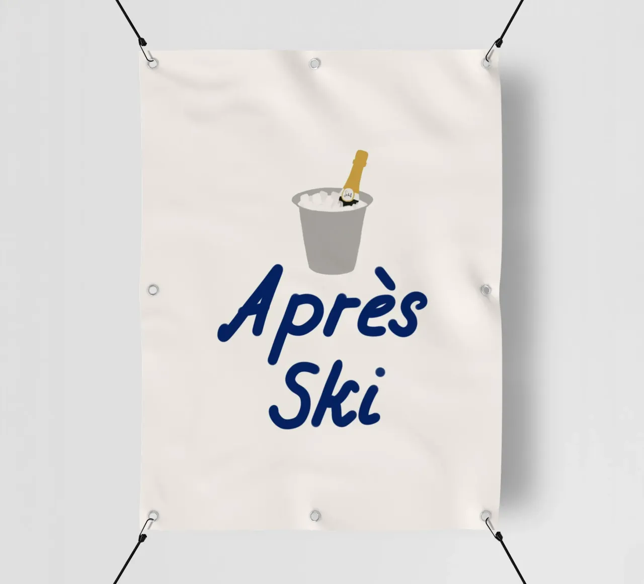Raffreddatore di champagne per l'apres ski telo in pvc da Sophie Augustin Illustration