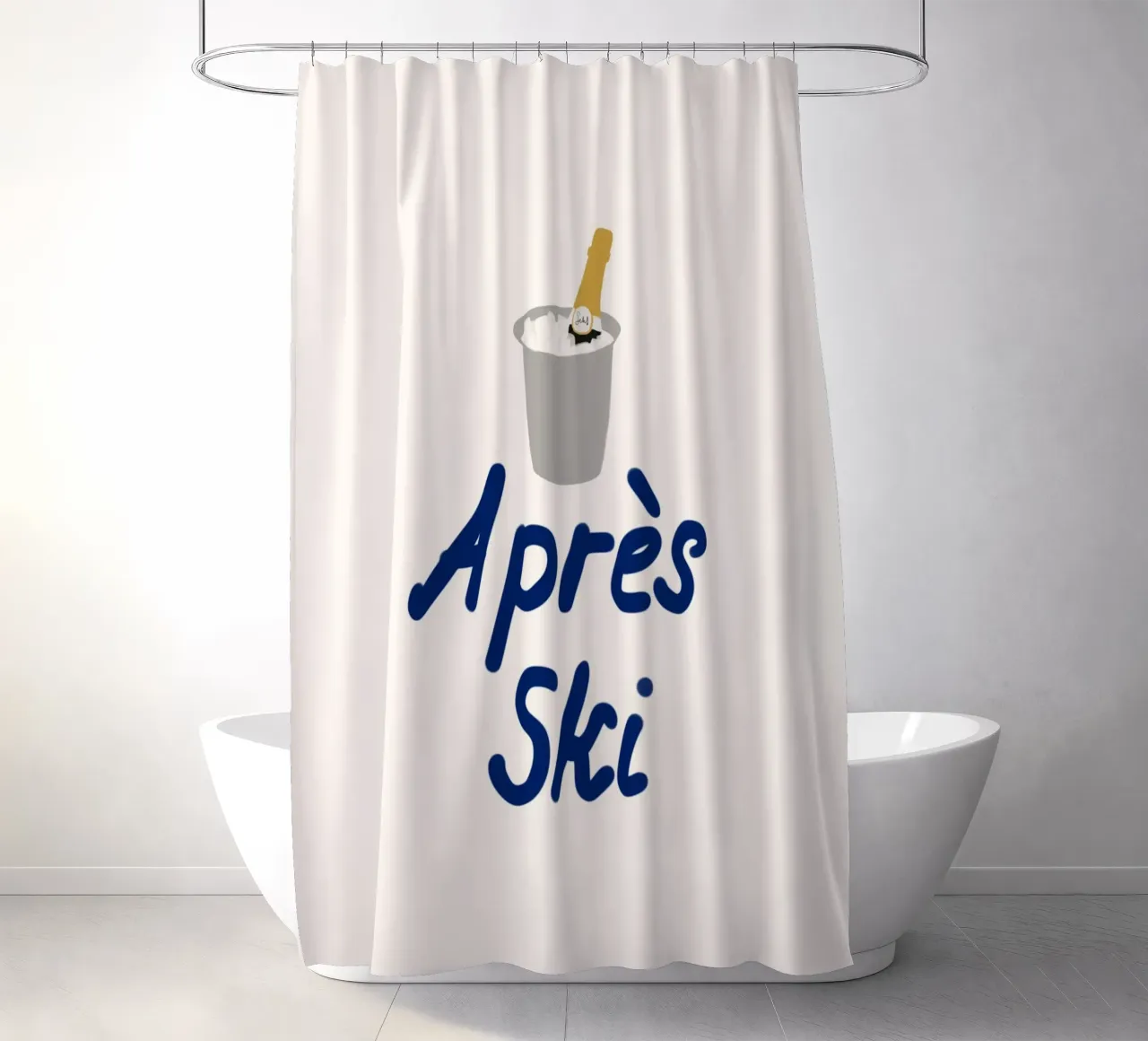 Raffreddatore di champagne per l'apres ski tenda da doccia da Sophie Augustin Illustration