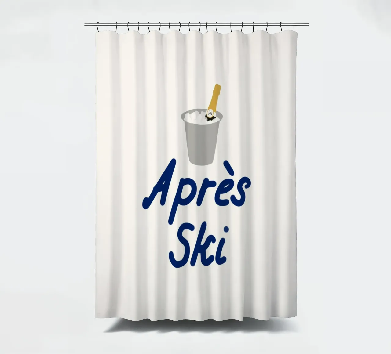 Raffreddatore di champagne per l'apres ski tenda da doccia da Sophie Augustin Illustration